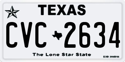 TX license plate CVC2634