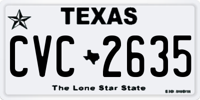 TX license plate CVC2635