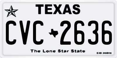 TX license plate CVC2636