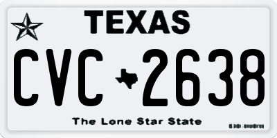 TX license plate CVC2638