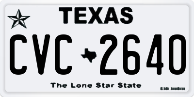 TX license plate CVC2640