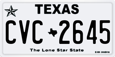 TX license plate CVC2645