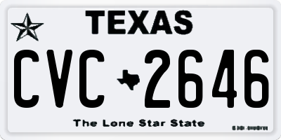 TX license plate CVC2646