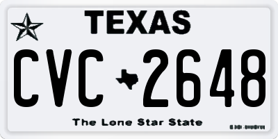 TX license plate CVC2648