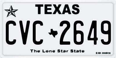 TX license plate CVC2649