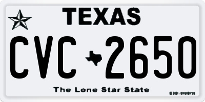 TX license plate CVC2650