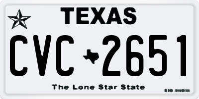 TX license plate CVC2651