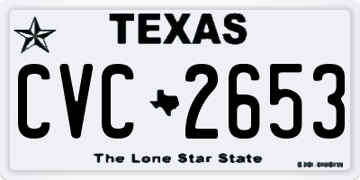 TX license plate CVC2653