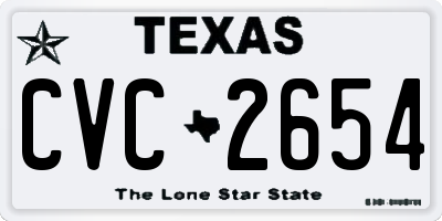 TX license plate CVC2654