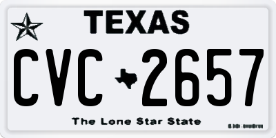 TX license plate CVC2657