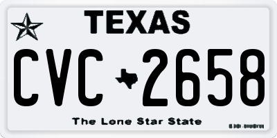 TX license plate CVC2658