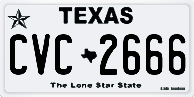 TX license plate CVC2666