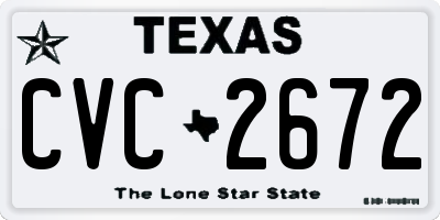 TX license plate CVC2672