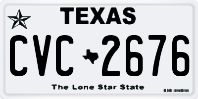 TX license plate CVC2676