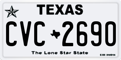 TX license plate CVC2690