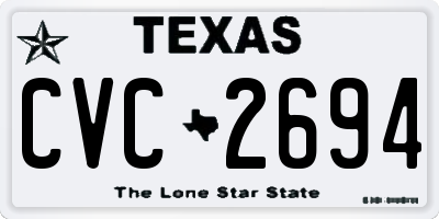 TX license plate CVC2694