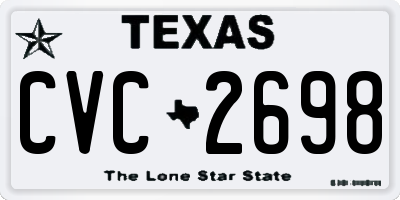 TX license plate CVC2698