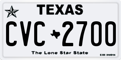 TX license plate CVC2700