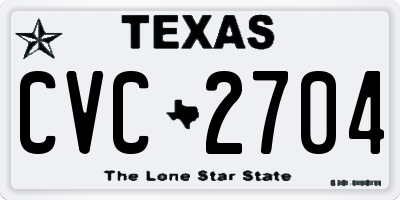 TX license plate CVC2704