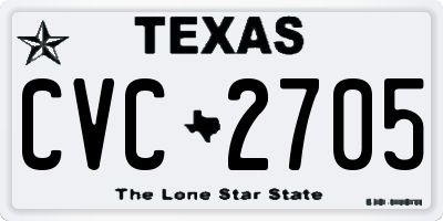 TX license plate CVC2705