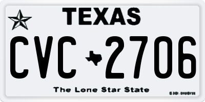 TX license plate CVC2706