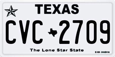 TX license plate CVC2709