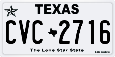 TX license plate CVC2716