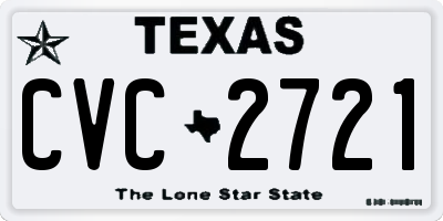 TX license plate CVC2721