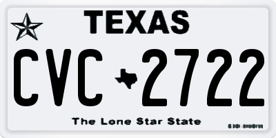 TX license plate CVC2722