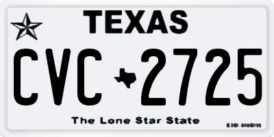 TX license plate CVC2725