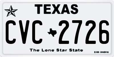 TX license plate CVC2726