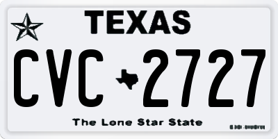 TX license plate CVC2727