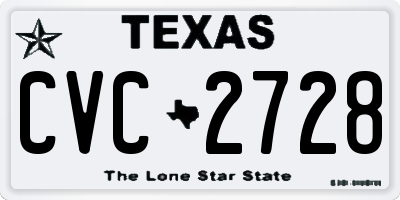 TX license plate CVC2728