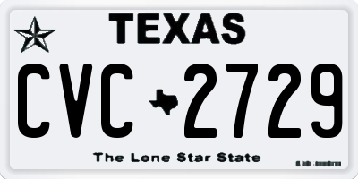 TX license plate CVC2729