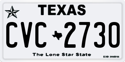 TX license plate CVC2730