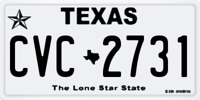 TX license plate CVC2731
