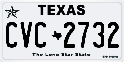 TX license plate CVC2732