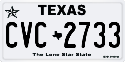 TX license plate CVC2733