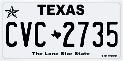 TX license plate CVC2735