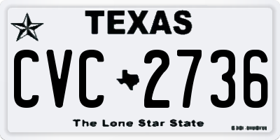 TX license plate CVC2736