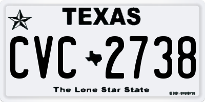 TX license plate CVC2738