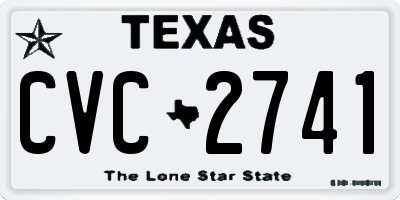 TX license plate CVC2741