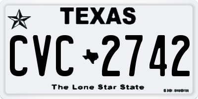 TX license plate CVC2742