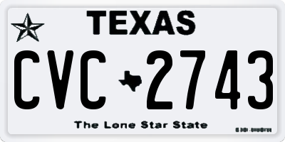 TX license plate CVC2743