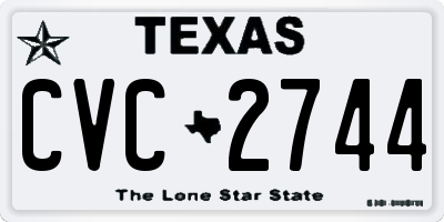 TX license plate CVC2744