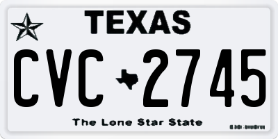 TX license plate CVC2745