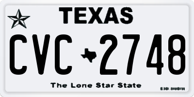 TX license plate CVC2748