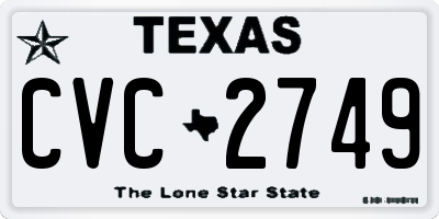 TX license plate CVC2749