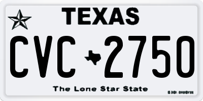TX license plate CVC2750