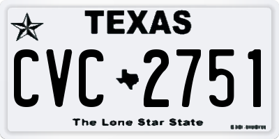 TX license plate CVC2751